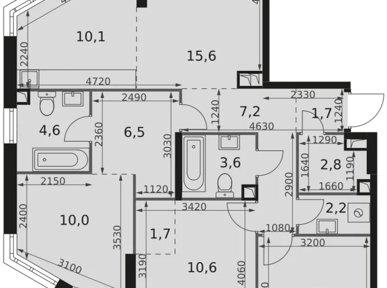 Wohnung 4 zimmer 89 m² Moskau, Russland