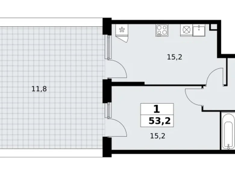 Mieszkanie 1 pokój 53 m² poselenie Sosenskoe, Rosja