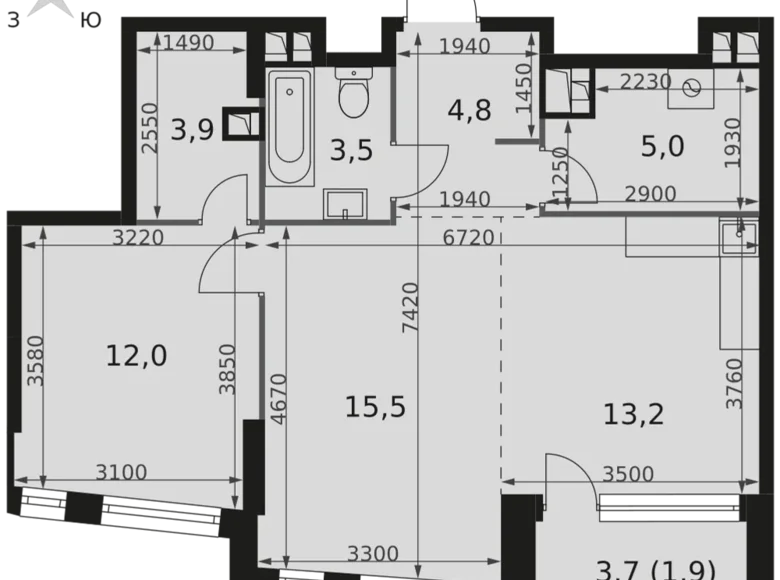 Wohnung 2 zimmer 60 m² Moskau, Russland