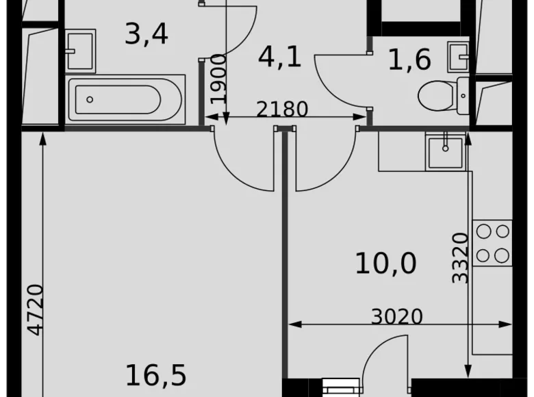 Appartement 1 chambre 37 m² Razvilka, Fédération de Russie