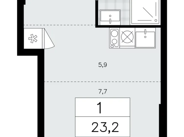 Mieszkanie 1 pokój 23 m² poselenie Sosenskoe, Rosja