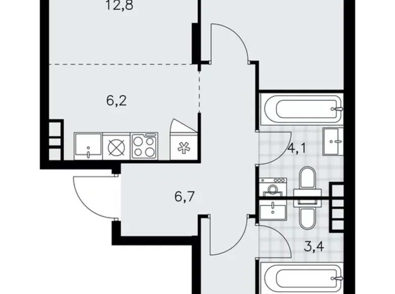 Wohnung 3 Zimmer 64 m² poselenie Sosenskoe, Russland