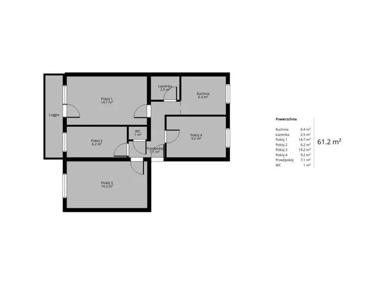 Apartamento 4 habitaciones 61 m² Poznan, Polonia