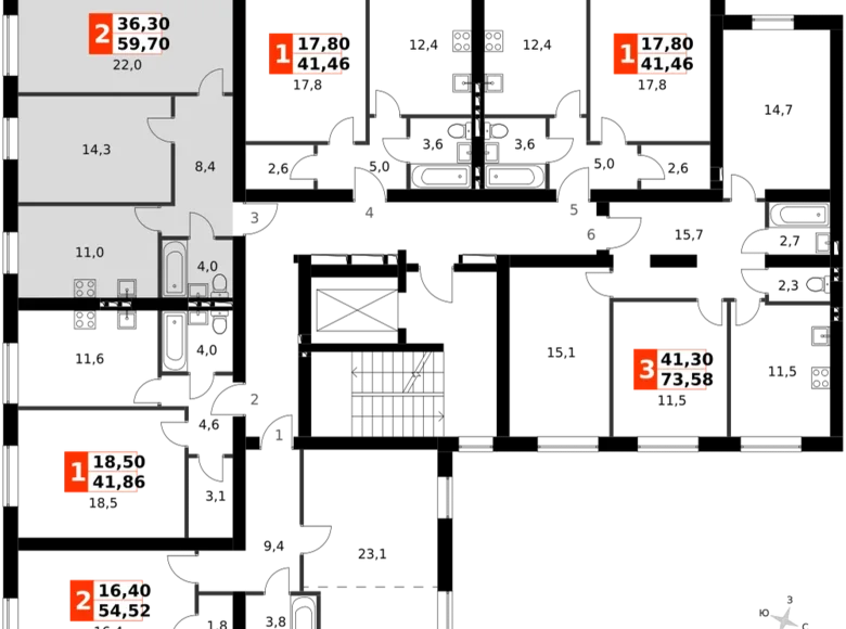 Wohnung 2 zimmer 60 m² Naro-Fominskiy gorodskoy okrug, Russland