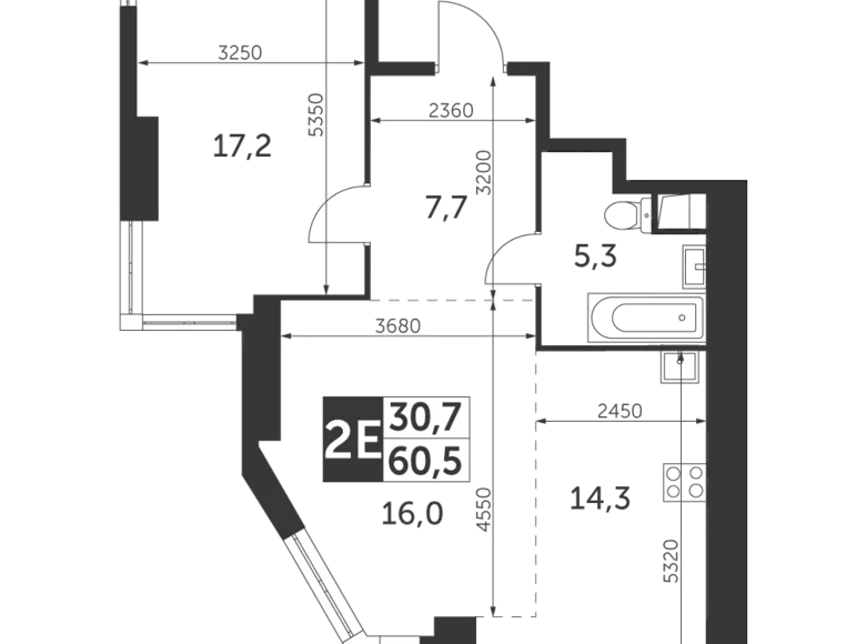 Квартира 2 комнаты 61 м² район Коньково, Россия