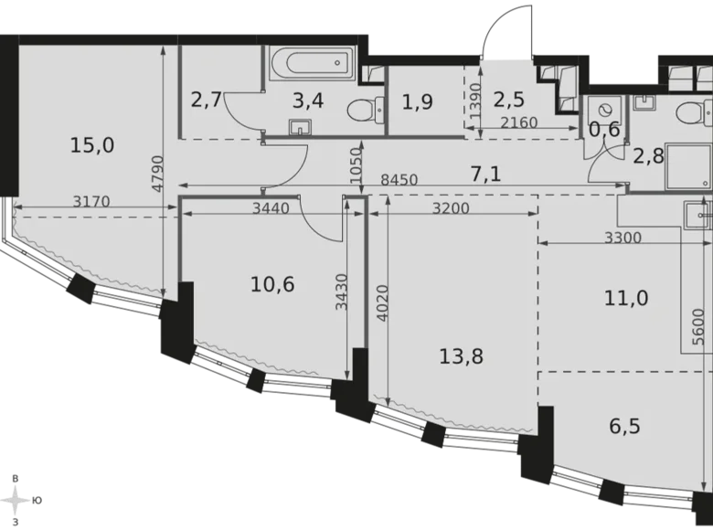 Appartement 3 chambres 78 m² Moscou, Fédération de Russie