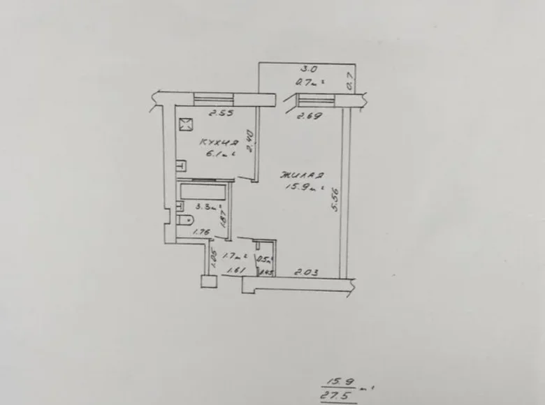 Mieszkanie 1 pokój 28 m² Homel, Białoruś