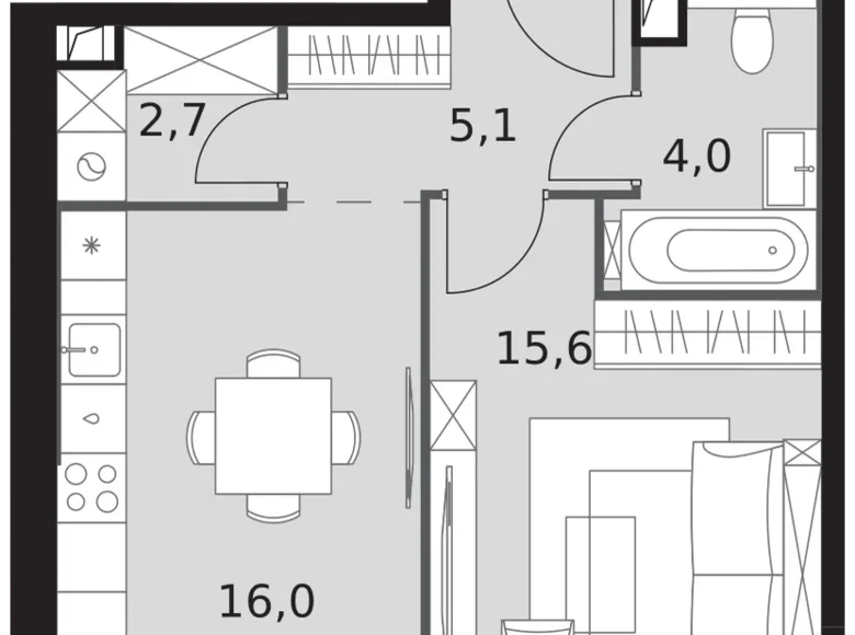 Apartamento 2 habitaciones 43 m² Konkovo District, Rusia