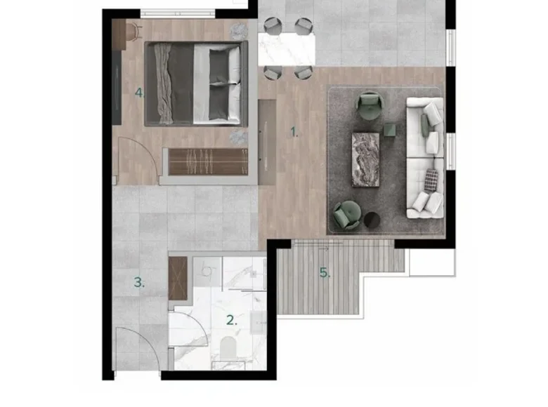 Квартира 2 комнаты 47 м² Белиши, Черногория