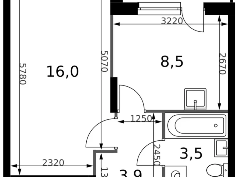 Wohnung 1 zimmer 34 m² Sapronovo, Russland