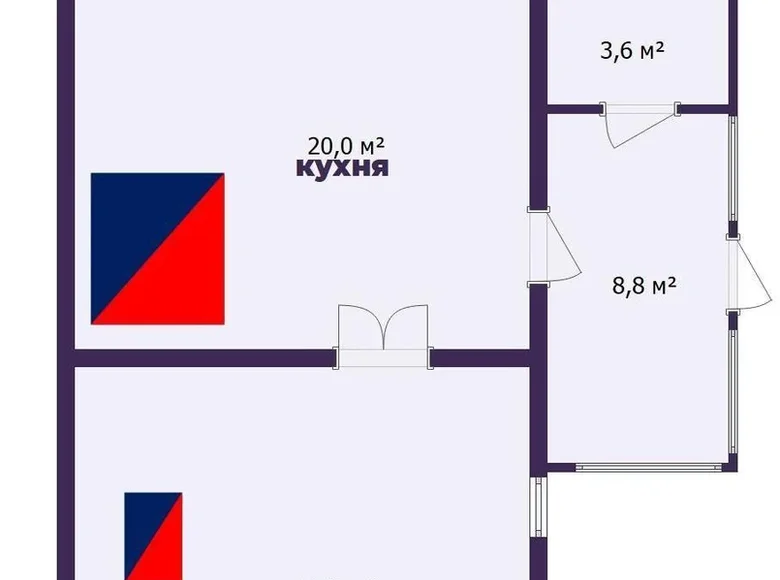 Casa 58 m² Chaciuchouski siel ski Saviet, Bielorrusia