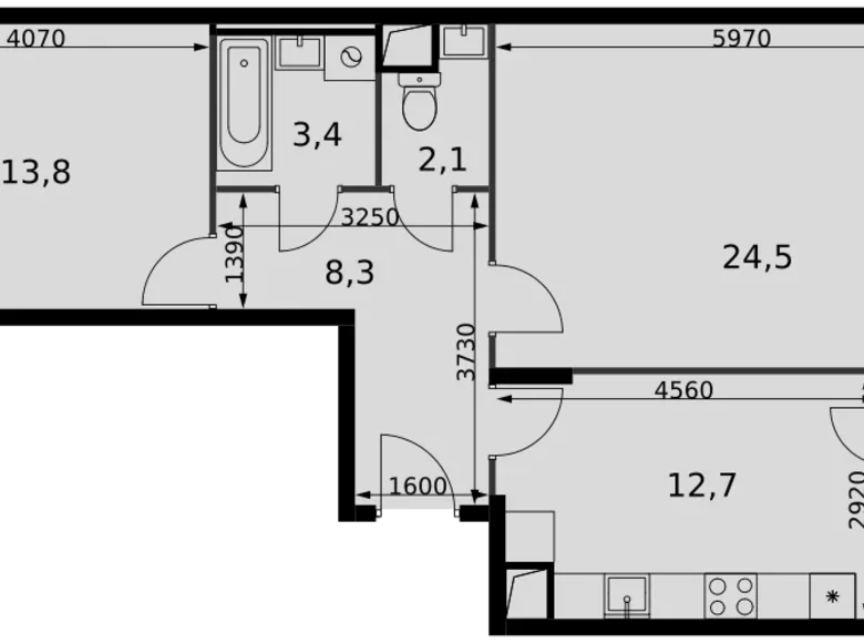 Wohnung 2 zimmer 66 m² Razvilka, Russland