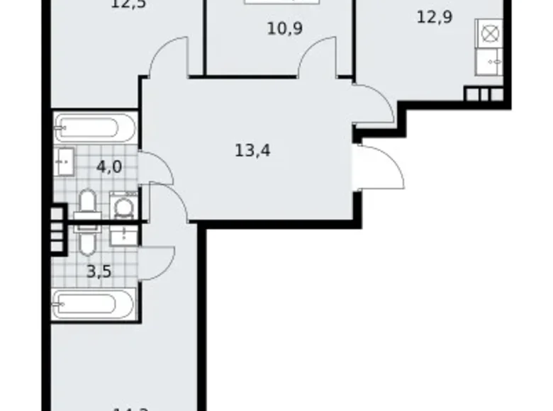 Wohnung 3 zimmer 73 m² poselenie Sosenskoe, Russland