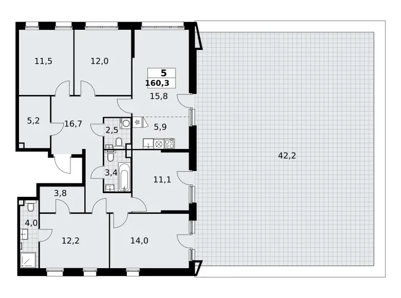 Квартира 5 комнат 160 м² поселение Сосенское, Россия