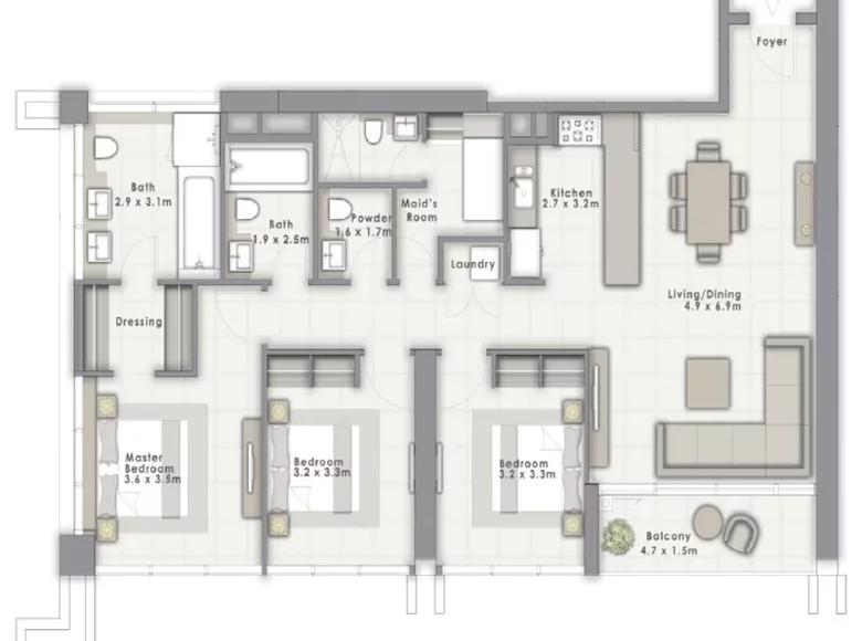 Apartamento 4 habitaciones 143 m² Dubái, Emiratos Árabes Unidos