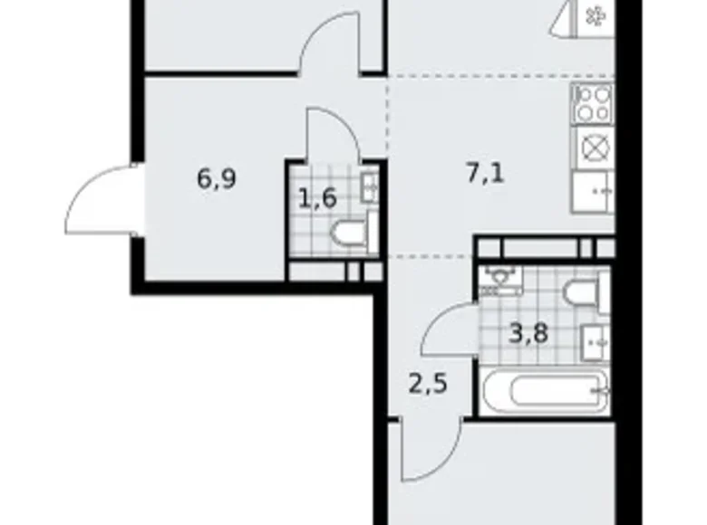 Mieszkanie 3 pokoi 60 m² poselenie Sosenskoe, Rosja