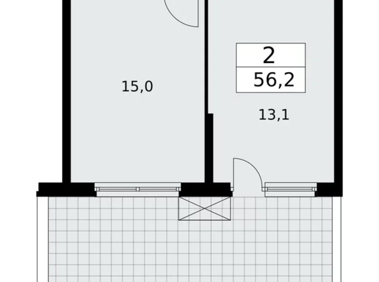 Mieszkanie 2 pokoi 56 m² poselenie Sosenskoe, Rosja