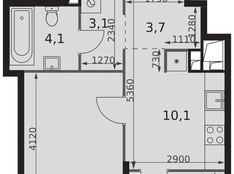 Mieszkanie 1 pokój 37 m² Moskwa, Rosja