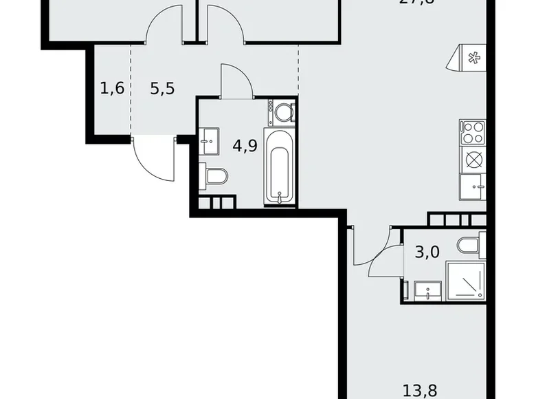 Appartement 3 chambres 81 m² Moscou, Fédération de Russie