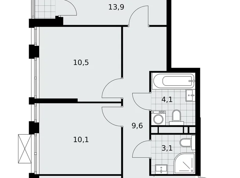 Apartamento 3 habitaciones 70 m² poselenie Sosenskoe, Rusia