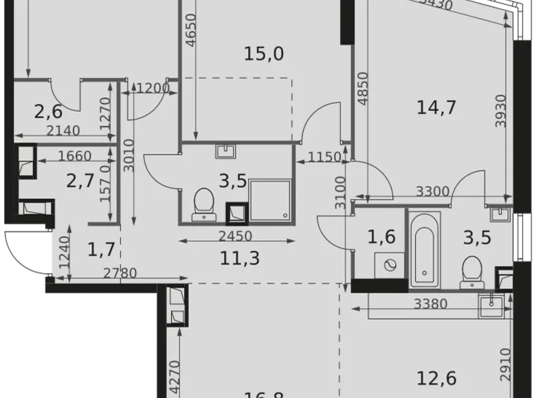 Apartamento 4 habitaciones 100 m² Moscú, Rusia