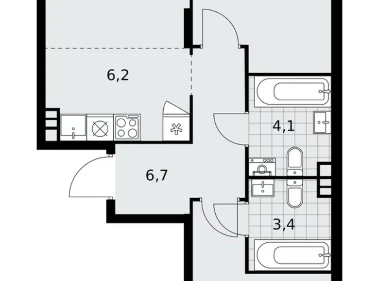 Квартира 3 комнаты 64 м² поселение Десёновское, Россия