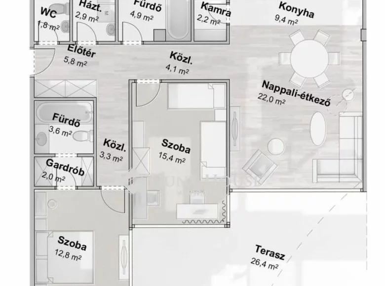 Квартира 94 м² Szegedi jaras, Венгрия