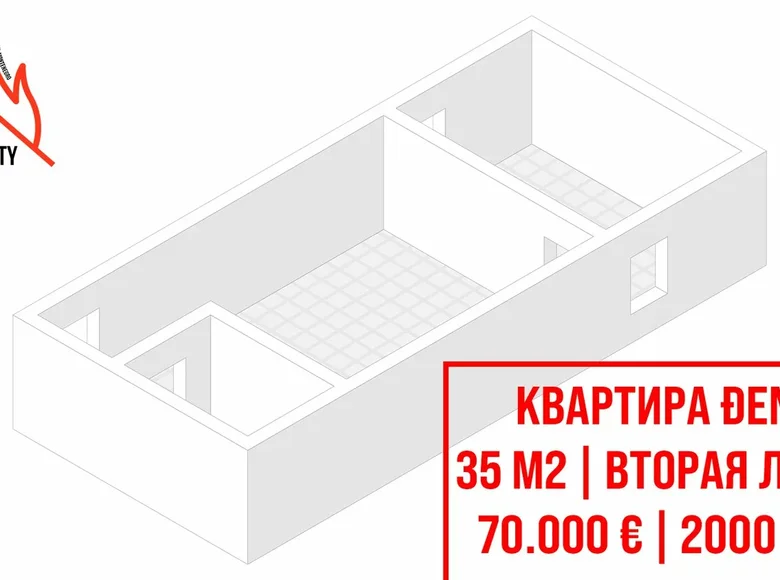 Wohnung 2 Zimmer 35 m² denovici, Montenegro