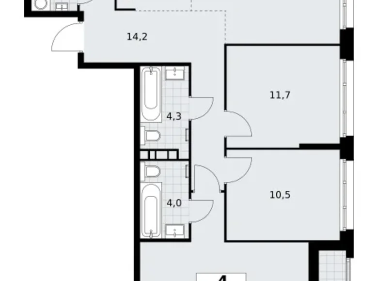 Wohnung 4 zimmer 89 m² Postnikovo, Russland