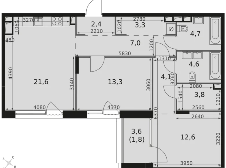 Mieszkanie 3 pokoi 79 m² Rostokino District, Rosja