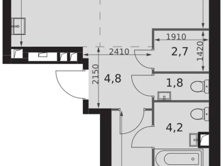 Mieszkanie 2 pokoi 76 m² Moskwa, Rosja