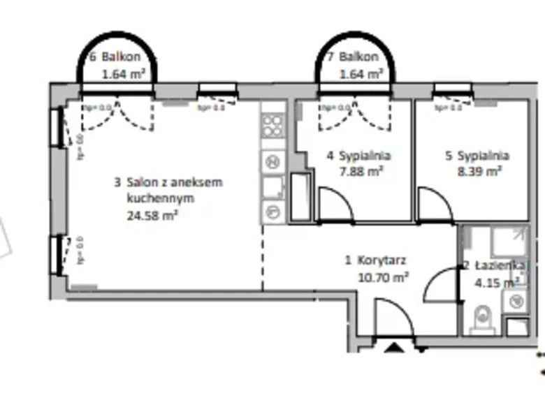 Wohnung 3 zimmer 56 m² Warschau, Polen