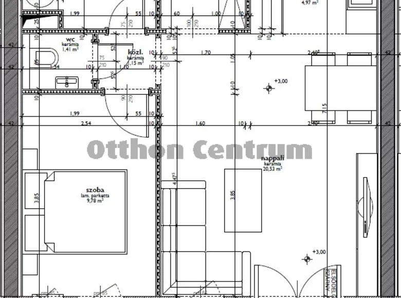 Mieszkanie 2 pokoi 46 m² Nagyszentjanos, Węgry