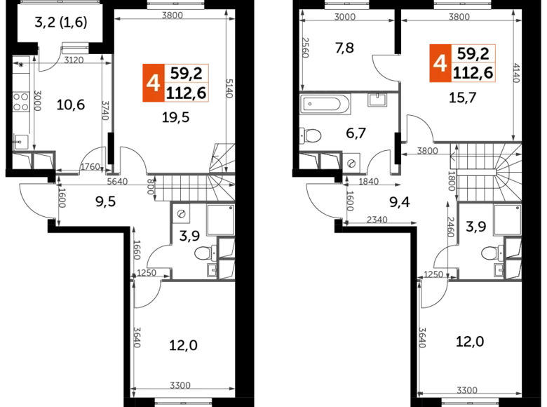 Wohnung 4 Zimmer 113 m² Razvilka, Russland