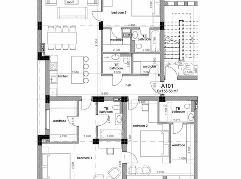 Квартира 3 спальни 197 м² Сообщество Святого Тихона, Кипр