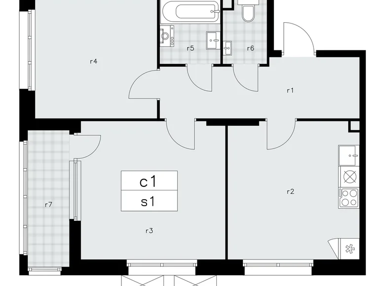 Mieszkanie 2 pokoi 59 m² poselenie Sosenskoe, Rosja