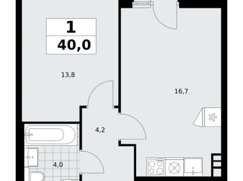 Appartement 1 chambre 40 m² poselenie Sosenskoe, Fédération de Russie