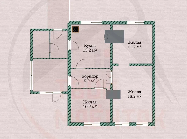 Casa 59 m² Niemanicki siel ski Saviet, Bielorrusia