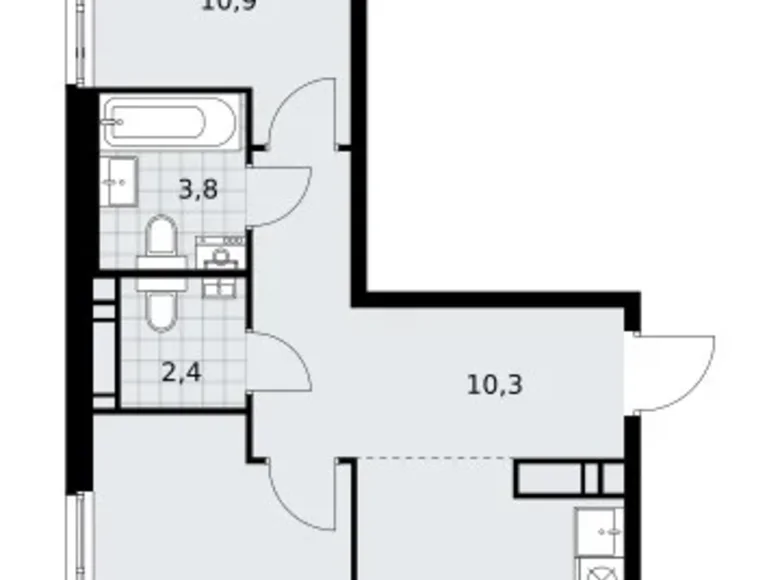 Mieszkanie 2 pokoi 54 m² poselenie Sosenskoe, Rosja