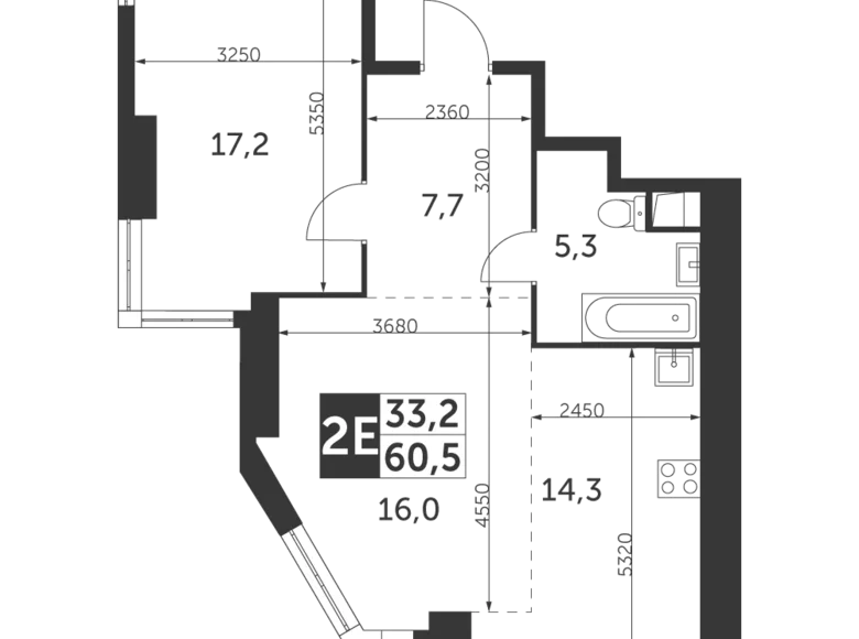 Apartamento 2 habitaciones 61 m² Konkovo District, Rusia