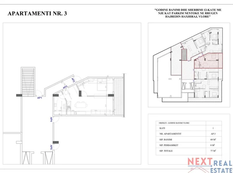 Wohnung 2 zimmer 69 m² Bashkia Vlore, Albanien