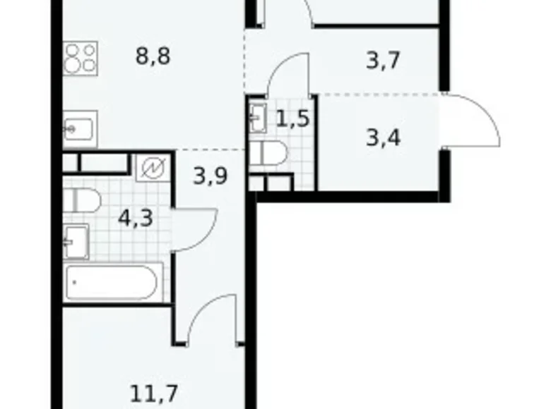 Квартира 3 комнаты 60 м² поселение Сосенское, Россия