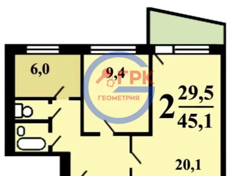 Квартира 2 комнаты 45 м² Бабушкин, Россия