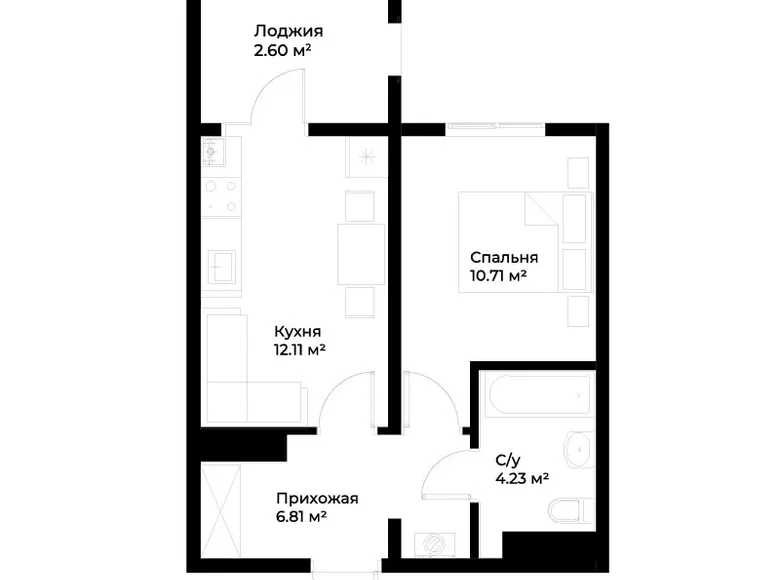 Квартира 1 комната 36 м² Шайхантаурский район, Узбекистан