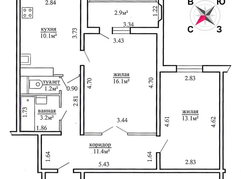 Apartamento 2 habitaciones 58 m² Minsk, Bielorrusia