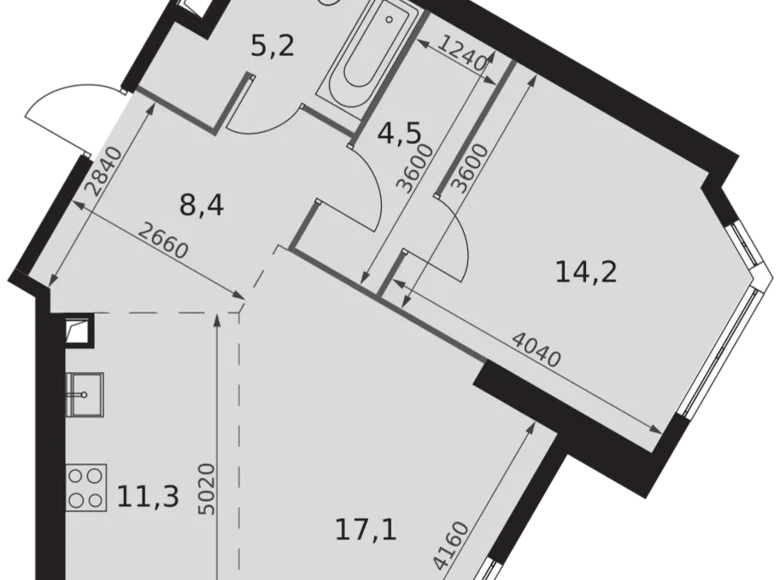 Mieszkanie 2 pokoi 61 m² Konkovo District, Rosja