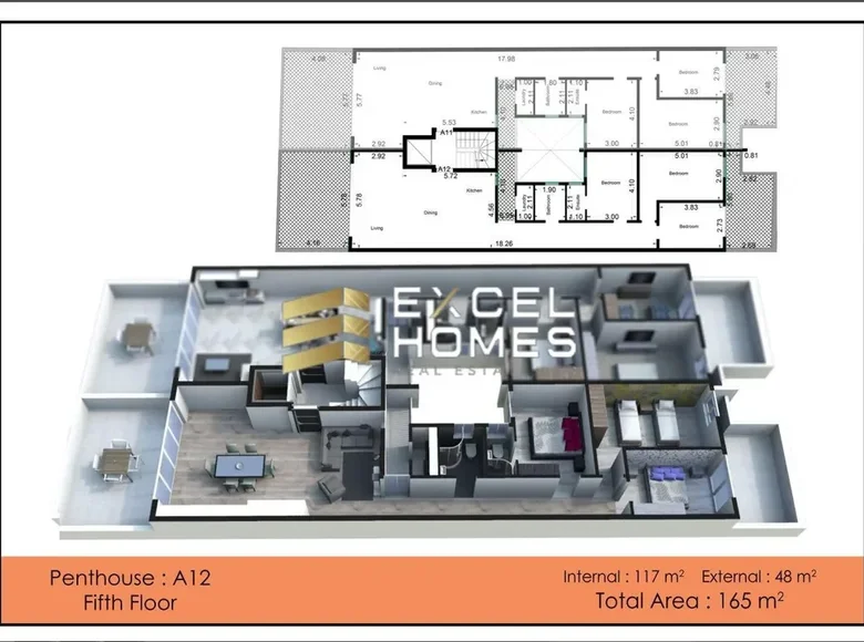 Ático 3 habitaciones  Mosta, Malta