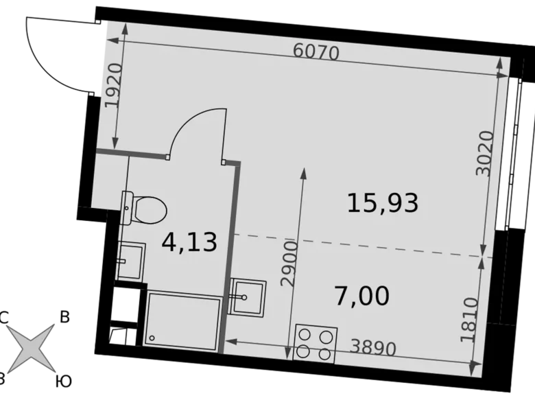 Studio 1 chambre 27 m² Moscou, Fédération de Russie