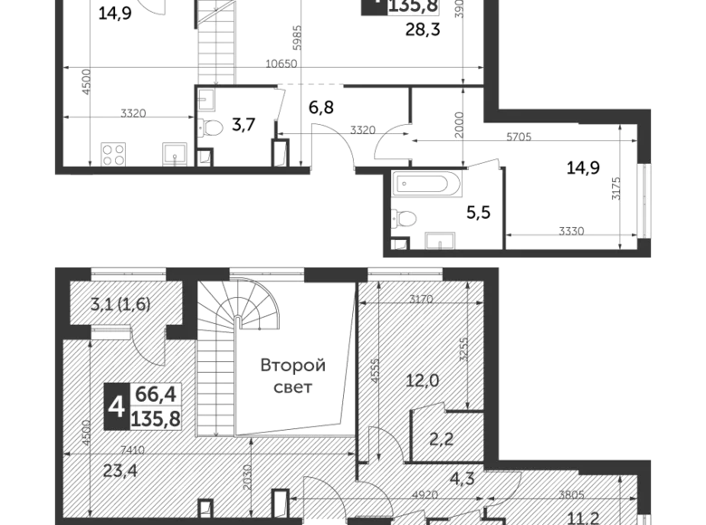 Квартира 4 комнаты 136 м² Северо-Восточный административный округ, Россия