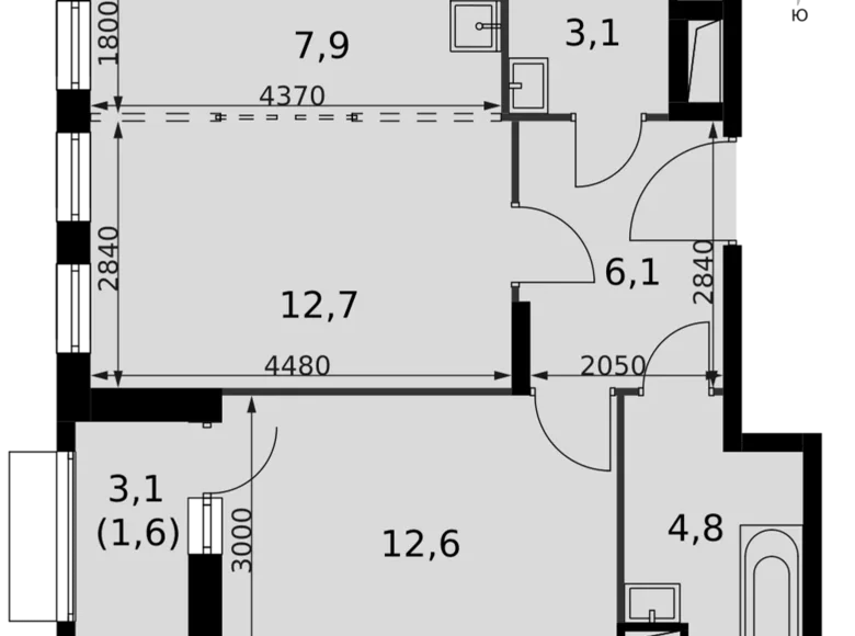 Apartamento 2 habitaciones 49 m² Razvilka, Rusia